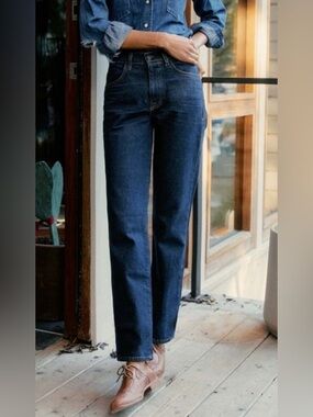 imogene + willie Dark Indigo Sophie Straight-Leg Jeans SZ 27 rise 12 / inseam 32